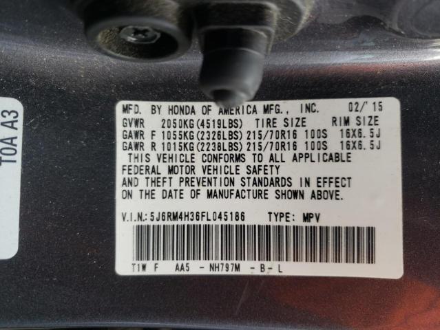 Photo 10 from auction – 2015 HONDA CR-V LX with VIN 5J6RM4H36FL045186