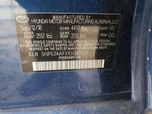 Photo 9 from auction – 2019 HYUNDAI SONATA LIM with VIN 5NPE34AFXKH740085