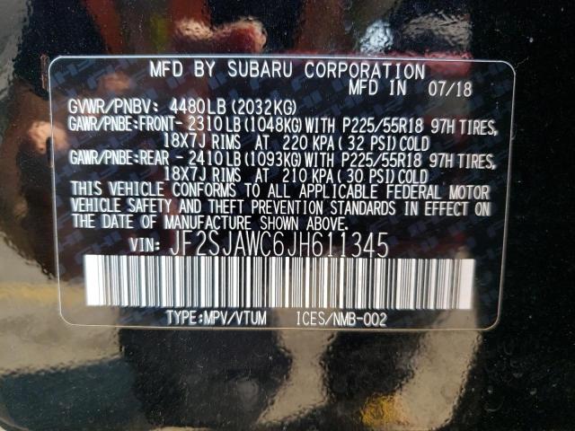 Photo 10 from auction – 2018 SUBARU FORESTER 2 with VIN JF2SJAWC6JH611345