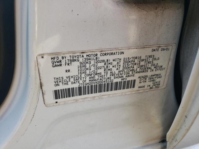 Photo 10 from auction – 2002 TOYOTA RAV4 with VIN JTEGH20VX20045122