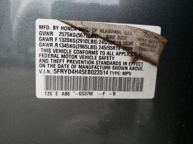 Photo 10 from auction – 2014 ACURA MDX TECHNO with VIN 5FRYD4H45EB023514
