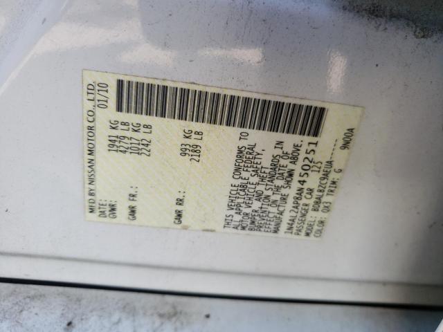 Photo 10 from auction – 2010 NISSAN ALTIMA BAS with VIN 1N4AL2AP8AN450251