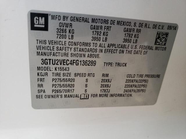 Photo 10 from auction – 2015 GMC SIERRA K15 with VIN 3GTU2VEC4FG136289