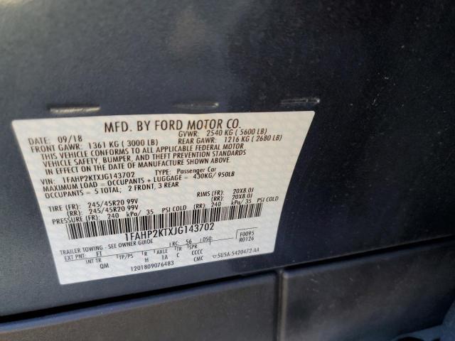 Photo 10 from auction – 2018 FORD TAURUS SHO with VIN 1FAHP2KTXJG143702