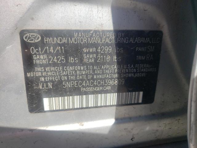 Photo 10 from auction – 2012 HYUNDAI SONATA SE with VIN 5NPEC4AC4CH396809