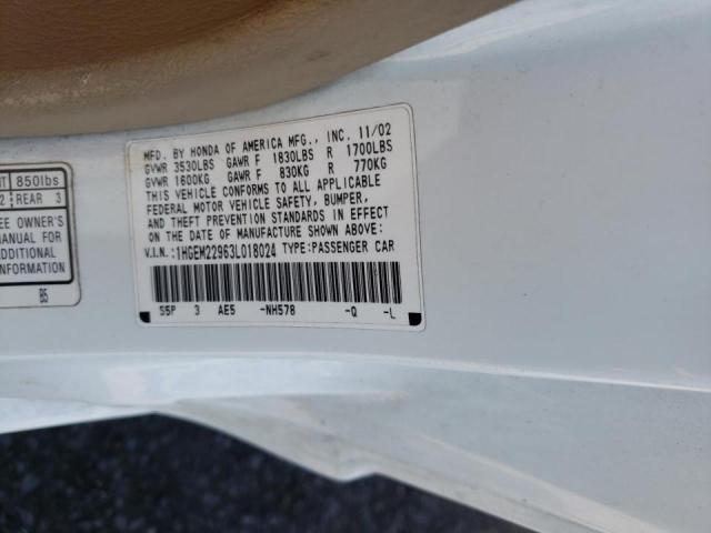 Photo 10 from auction – 2003 HONDA CIVIC EX with VIN 1HGEM22963L018024