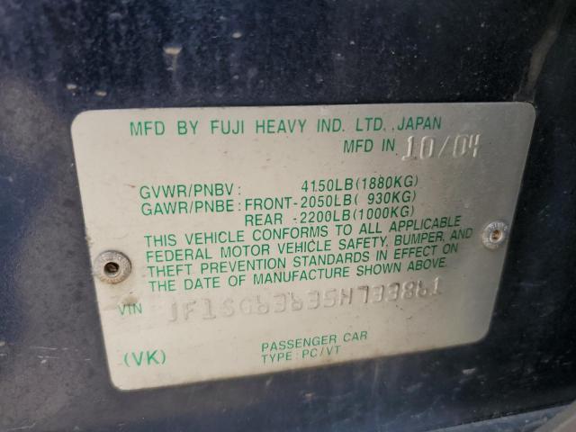 Photo 10 from auction – 2005 SUBARU FORESTER 2 with VIN JF1SG63635H733861