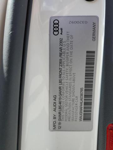 Photo 10 from auction – 2020 AUDI A4 PREMIUM with VIN WAUGMAF44LA038765