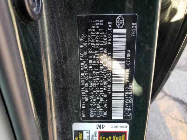 Photo 10 from auction – 2011 TOYOTA CAMRY BASE with VIN 4T4BF3EK5BR138181