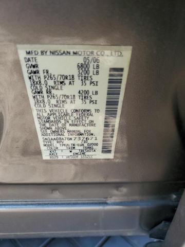 Photo 10 from auction – 2006 NISSAN ARMADA SE with VIN 5N1AA08A76N737671