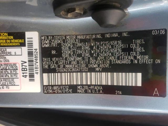 Photo 10 from auction – 2006 TOYOTA SIENNA CE with VIN 5TDZA23C36S471202