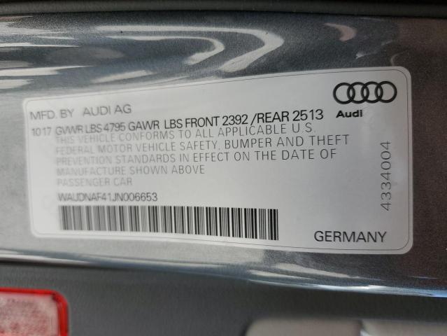 Photo 10 from auction – 2018 AUDI A4 PREMIUM with VIN WAUDNAF41JN006653