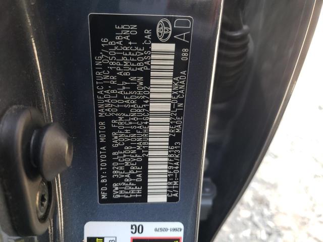 Photo 10 from auction – 2016 TOYOTA COROLLA L with VIN 2T1BURHE4GC714702