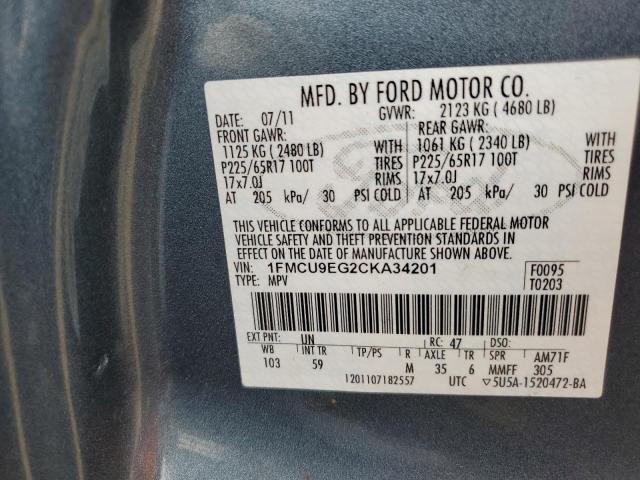 Photo 10 from auction – 2012 FORD ESCAPE LIM with VIN 1FMCU9EG2CKA34201
