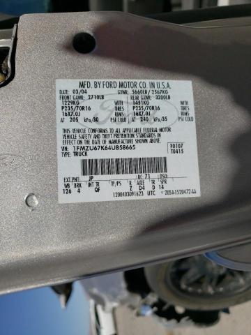 Photo 10 from auction – 2004 FORD EXPLORER S with VIN 1FMZU67K64UB58665