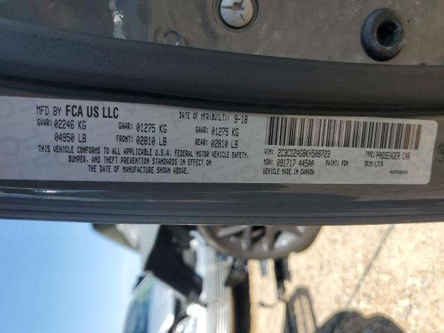 Photo 10 from auction – 2019 DODGE CHALLENGER with VIN 2C3CDZAG8KH508723