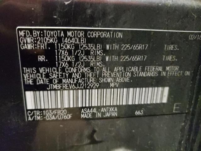 Photo 10 from auction – 2018 TOYOTA RAV4 LE with VIN JTMBFREV6JJ212929
