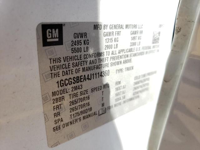 Photo 10 from auction – 2018 CHEVROLET COLORADO with VIN 1GCGSBEA4J1114360