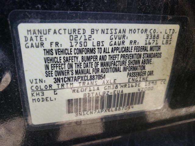 Photo 10 from auction – 2012 NISSAN VERSA S with VIN 3N1CN7APXCL887054