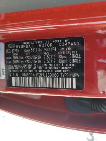 Photo 10 from auction – 2017 HYUNDAI SANTA FE S with VIN KM8SR4HF2HU169080