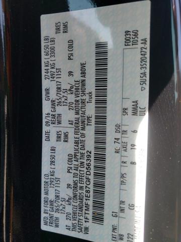 Photo 10 from auction – 2016 FORD F150 with VIN 1FTMF1E87GFD56392