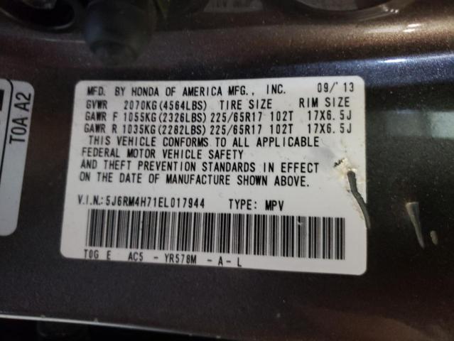 Photo 10 from auction – 2014 HONDA CR-V with VIN 5J6RM4H71EL017944