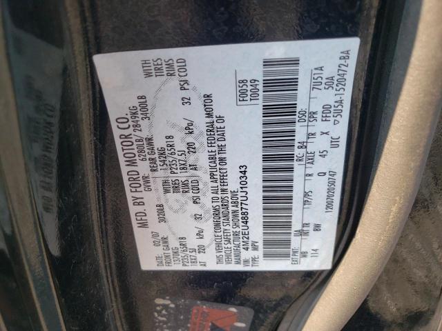 Photo 10 from auction – 2007 MERCURY MOUNTAINEE with VIN 4M2EU48877UJ10343