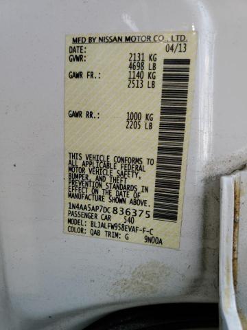 Photo 10 from auction – 2013 NISSAN MAXIMA S with VIN 1N4AA5AP7DC836375