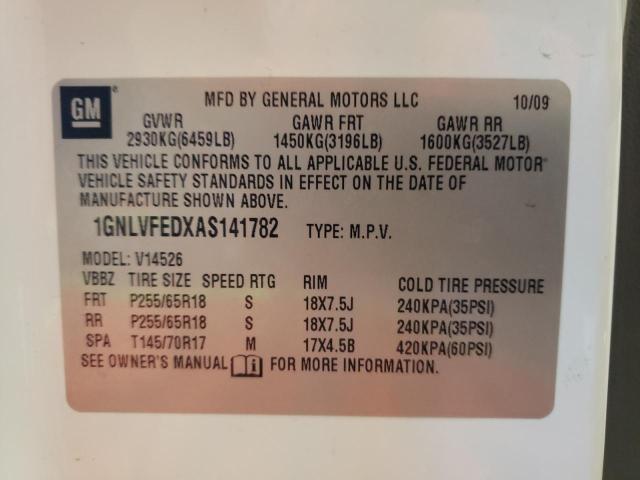Photo 10 from auction – 2010 CHEVROLET TRAVERSE L with VIN 1GNLVFEDXAS141782