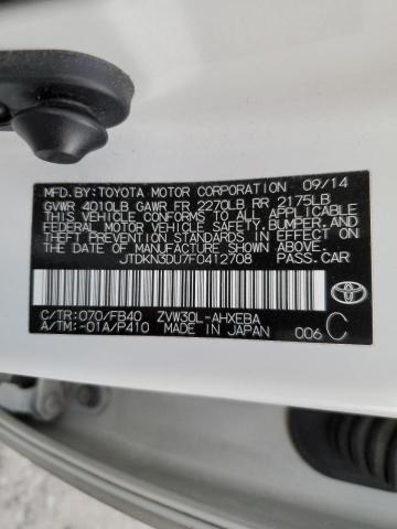 Photo 10 from auction – 2015 TOYOTA PRIUS with VIN JTDKN3DU7F0412708