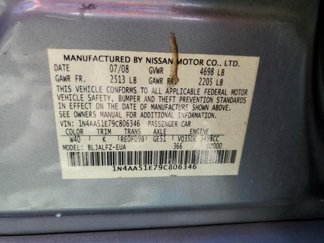Photo 10 from auction – 2009 NISSAN MAXIMA S with VIN 1N4AA51E79C806346
