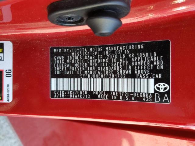 Photo 10 from auction – 2015 TOYOTA COROLLA L with VIN 5YFBURHE0FP281782