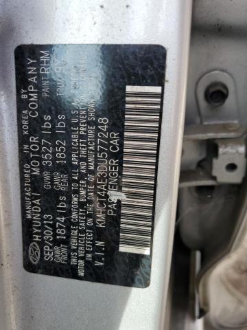 Photo 10 from auction – 2013 HYUNDAI ACCENT GLS with VIN KMHCT4AE3DU577248