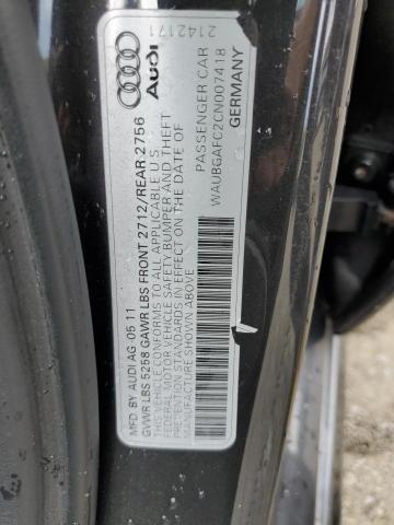Photo 10 from auction – 2012 AUDI A6 with VIN WAUBGAFC2CN007418
