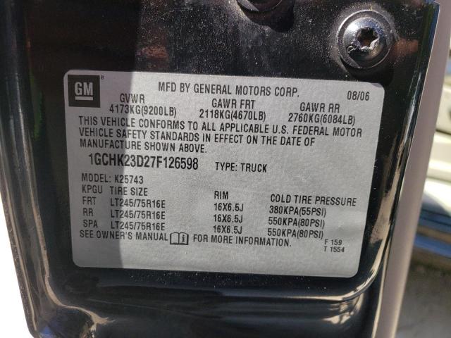 Photo 10 from auction – 2007 CHEVROLET silverado with VIN 1GCHK23D27F126598