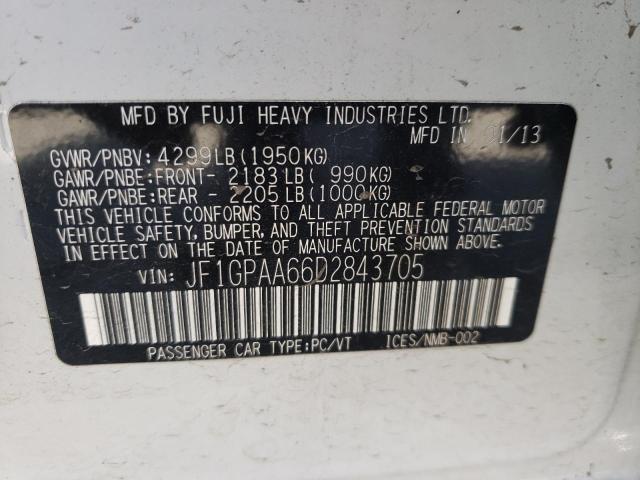 Photo 10 from auction – 2013 SUBARU IMPREZA with VIN JF1GPAA66D2843705