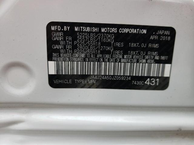 Photo 10 from auction – 2018 MITSUBISHI OUTLANDER with VIN JA4J24A50JZ059234