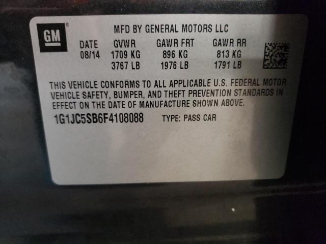 Photo 10 from auction – 2015 CHEVROLET SONIC LT with VIN 1G1JC5SB6F4108088
