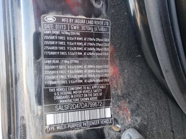 Photo 10 from auction – 2013 LAND ROVER RANGE ROVE with VIN SALSF2D47DA799672