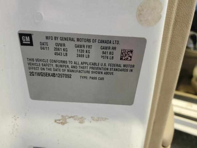 Photo 10 from auction – 2011 CHEVROLET IMPALA LT with VIN 2G1WG5EK4B1297092