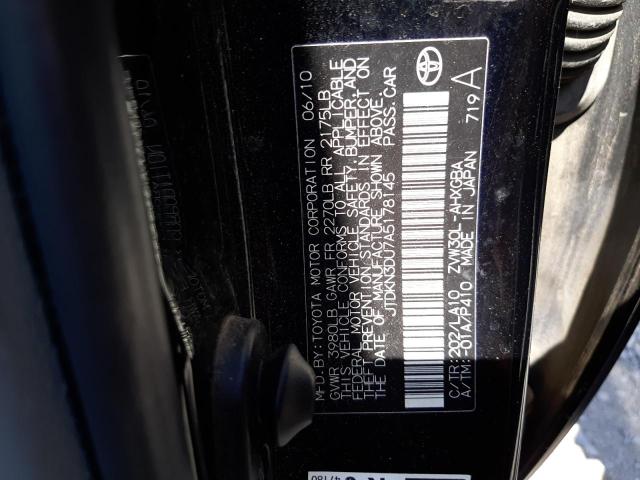 Photo 10 from auction – 2010 TOYOTA PRIUS with VIN JTDKN3DU7A5178145