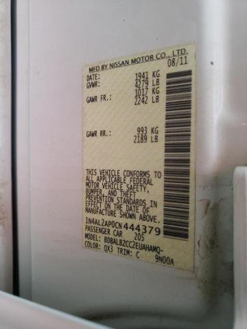 Photo 10 from auction – 2012 NISSAN ALTIMA BAS with VIN 1N4AL2AP0CN444379