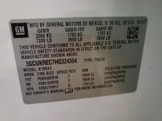 Photo 10 from auction – 2017 CHEVROLET SILVERADO with VIN 3GCUKREC7HG324394