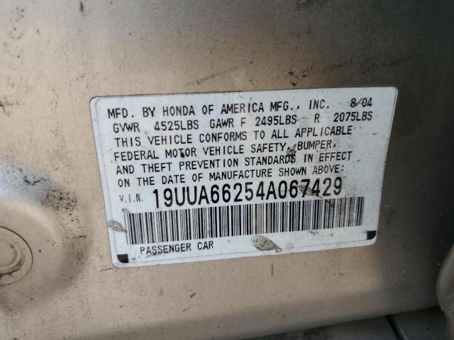 Photo 10 from auction – 2004 ACURA TL with VIN 19UUA66254A067429
