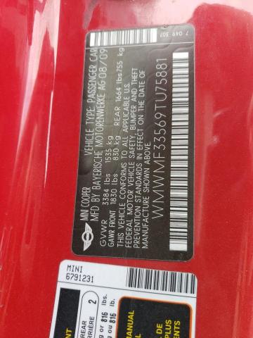 Photo 10 from auction – 2009 MINI COOPER with VIN WMWMF33569TU75881
