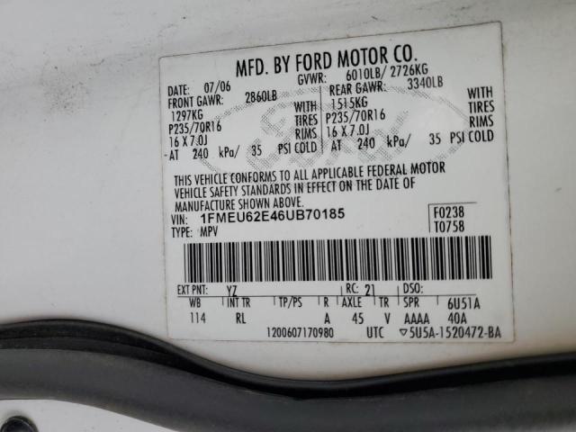 Photo 10 from auction – 2006 FORD EXPLORER X with VIN 1FMEU62E46UB70185