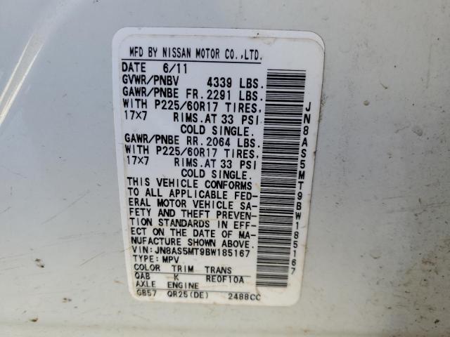 Photo 10 from auction – 2011 NISSAN ROGUE S with VIN JN8AS5MT9BW185167