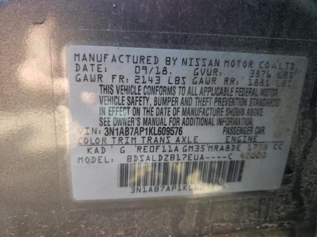 Photo 10 from auction – 2019 NISSAN SENTRA S with VIN 3N1AB7AP1KL609576