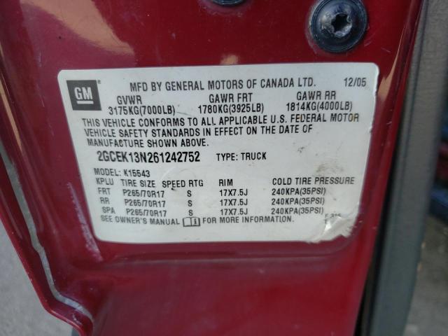 Photo 10 from auction – 2006 CHEVROLET SILVERADO with VIN 2GCEK13N261242752