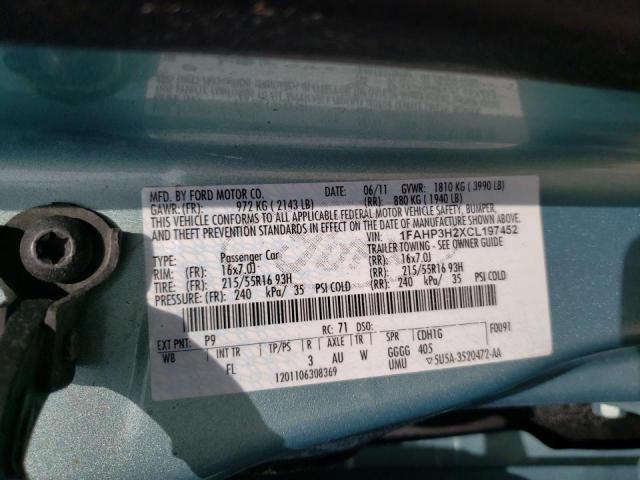 Photo 10 from auction – 2012 FORD FOCUS SEL with VIN 1FAHP3H2XCL197452